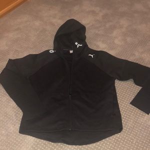 Puma zip up jacket reflective logo pockets hoodie